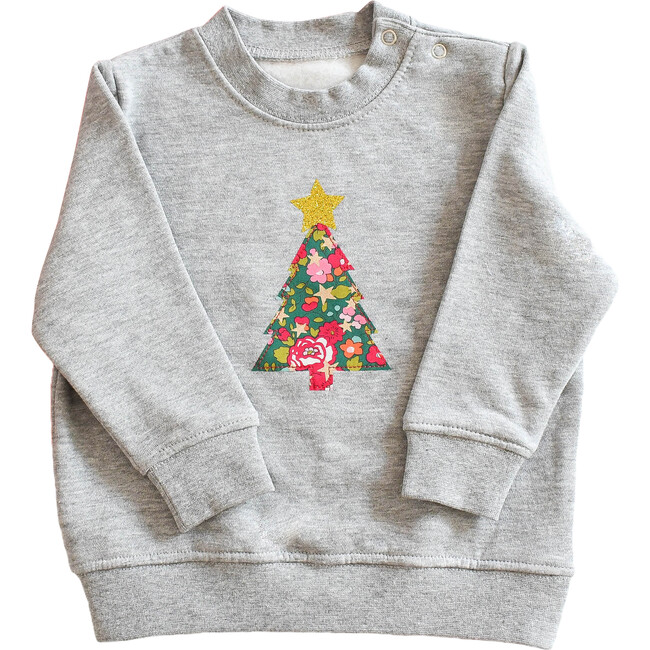 Liberty of London Children's Christmas Tree Children's Jumper, Grey - Sweatshirts - 1