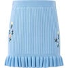 Maisie Floral Embroidered Knit Skirt, Blue - Skirts - 1 - thumbnail