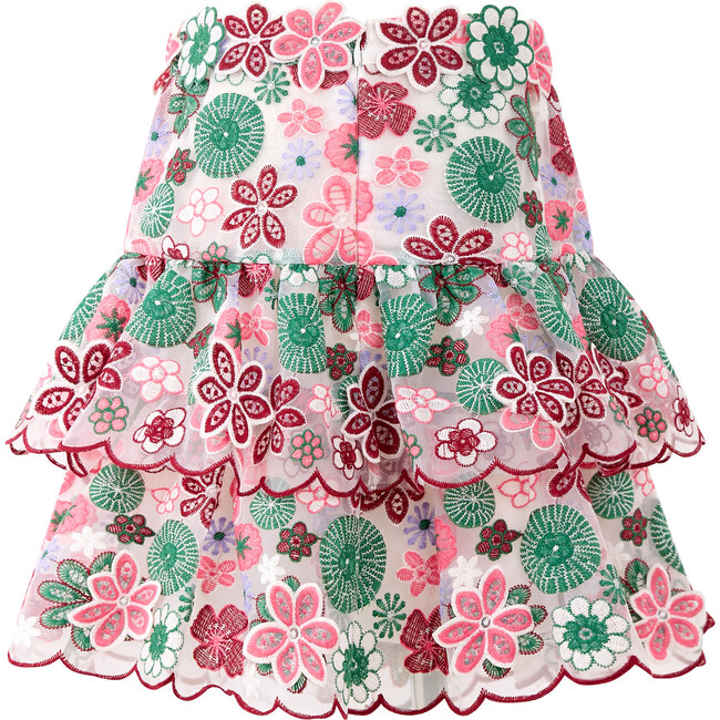 Everlee Floral Embroidered Tiered Ruffle Skirt, Multicolors - Skirts - 2