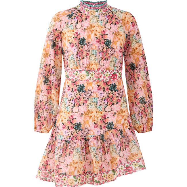 Lilah Floral Print Long Bishop Sleeve Dress, Multicolors