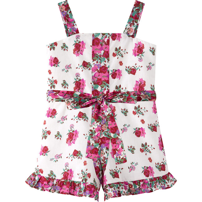 Baby Darcy Floral Print Long Bishop Sleeve Romper, Multicolors