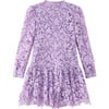 Celeste Floral Embroidered Long Bishop Sleeve Dress, Lavender - Dresses - 2