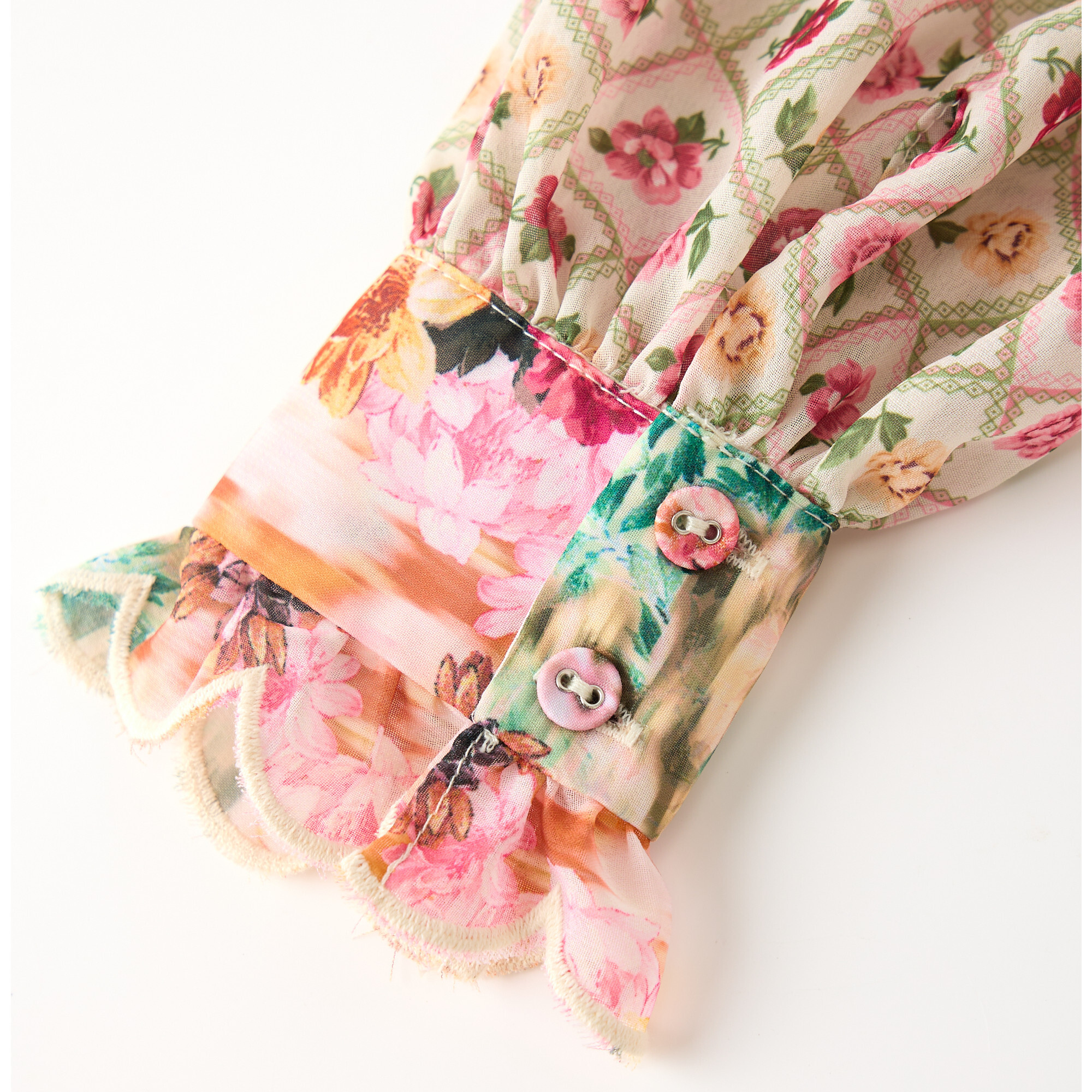 Lilah Floral Print Long Bishop Sleeve Maxi Dress