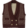 Gillian Tortoiseshell Button Pocket Double-Breasted Vest, Cocoa - Vests - 1 - thumbnail