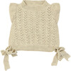 Eden Ruffle Shoulder Tie Bow Ribbed Hem Vest, Biscuit - Vests - 1 - thumbnail