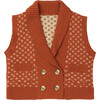 Gillian Tortoiseshell Button Pocket Double-Breasted Vest, Cinnamon - Vests - 1 - thumbnail