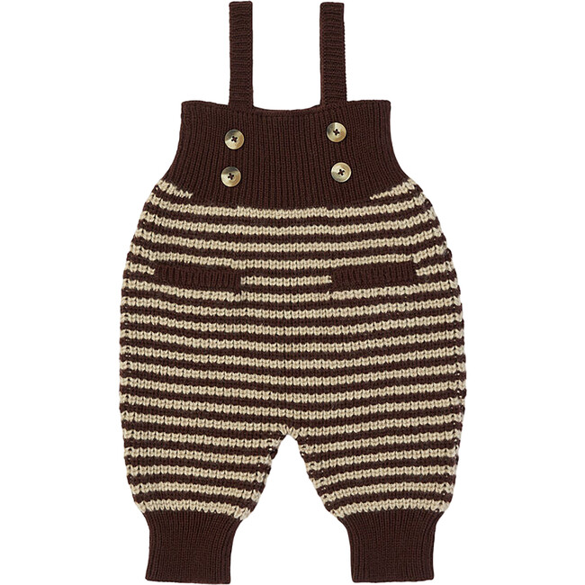 Baby Acorn Knit Ribbed Bodice Sleeveless Strap Jumper, Cocoa & Biscuit