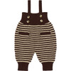 Baby Acorn Knit Ribbed Bodice Sleeveless Strap Jumper, Cocoa & Biscuit - Jumpsuits - 1 - thumbnail