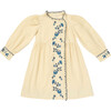 Florence Embroidered Front Flap Long Sleeve Dress, Macadamia - Dresses - 1 - thumbnail