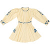 Blair Embroidered Long Puff Sleeve Button-Down Dress, Macadamia - Dresses - 1 - thumbnail