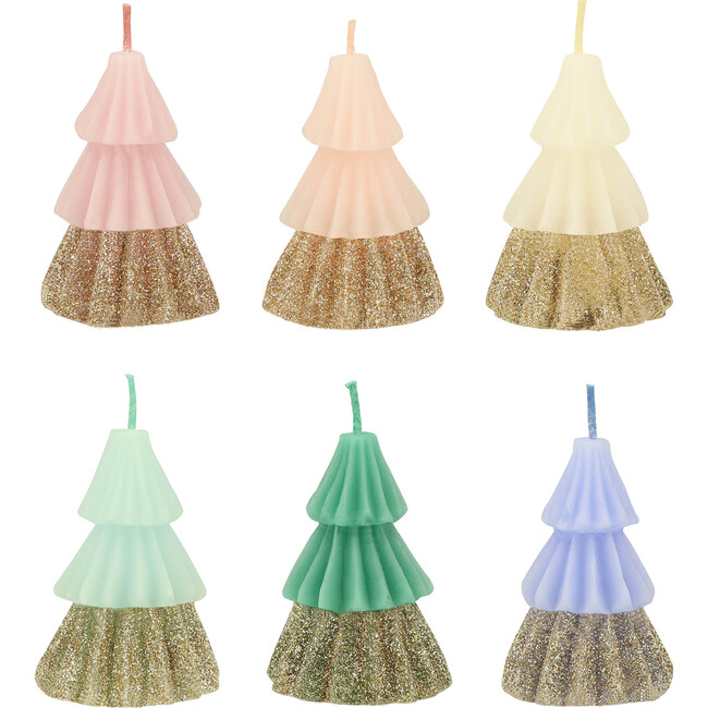 Rainbow Glitter Tree Candles