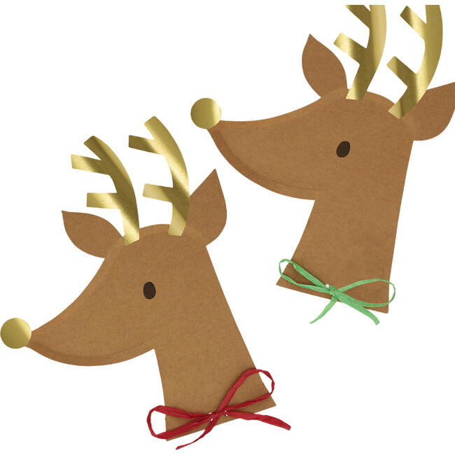 Reindeer With Raffia Bow Plates - Party - 1