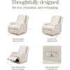 Crewe Electronic Recliner & Swivel Glider, Ivory Boucle & Light Wood - Glider - 2