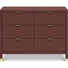 Brimsley Tambour 6-Drawer Assembled Dresser, Crimson - Dressers - 1 - thumbnail