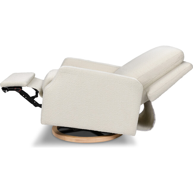 Crewe Electronic Recliner & Swivel Glider, Ivory Boucle & Light Wood - Glider - 3