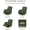 Crewe Electronic Recliner & Swivel Glider, Forest Green Velvet & Light Wood - Glider - 2