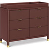 Brimsley Tambour 6-Drawer Assembled Dresser, Crimson - Dressers - 3