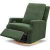 Crewe Electronic Recliner & Swivel Glider, Forest Green Velvet & Light Wood - Glider - 3