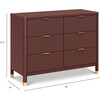 Brimsley Tambour 6-Drawer Assembled Dresser, Crimson - Dressers - 6