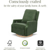 Crewe Electronic Recliner & Swivel Glider, Forest Green Velvet & Light Wood - Glider - 6