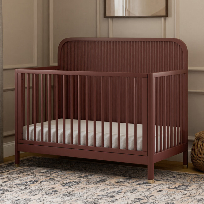 Brimsley Tambour 4-In-1 Convertible Crib, Crimson - Cribs - 7