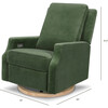 Crewe Electronic Recliner & Swivel Glider, Forest Green Velvet & Light Wood - Glider - 8