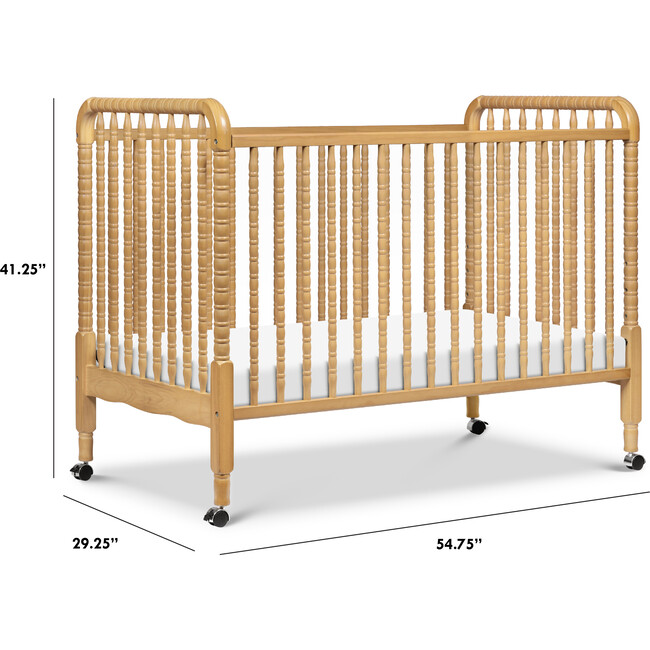 Jenny Lind 3-In-1 Convertible Crib, Honey - Cribs - 7