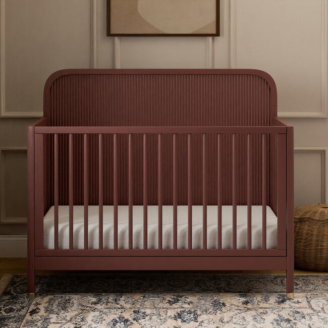 Brimsley Tambour 4-In-1 Convertible Crib, Crimson - Cribs - 8