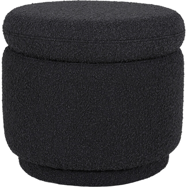 Enoki Storage Boucle Ottoman, Black