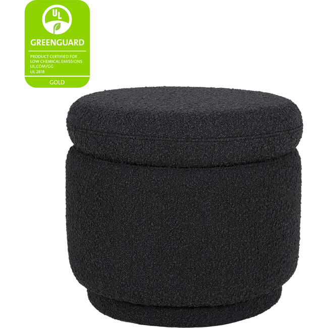 Enoki Storage Boucle Ottoman, Black - Ottomans - 2