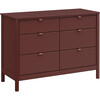 Bondi 6-Drawer Assembled Dresser, Crimson - Dressers - 1 - thumbnail