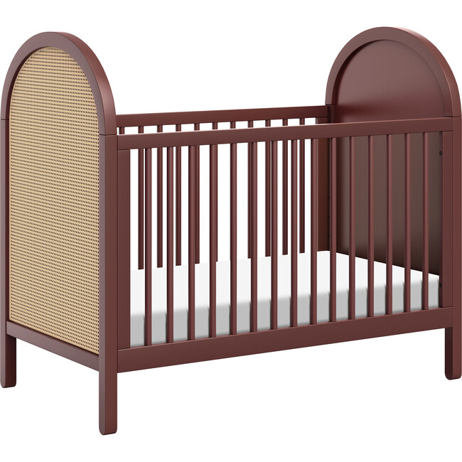 Bondi Cane 3-In-1 Convertible Crib, Crimson & Natural Cane