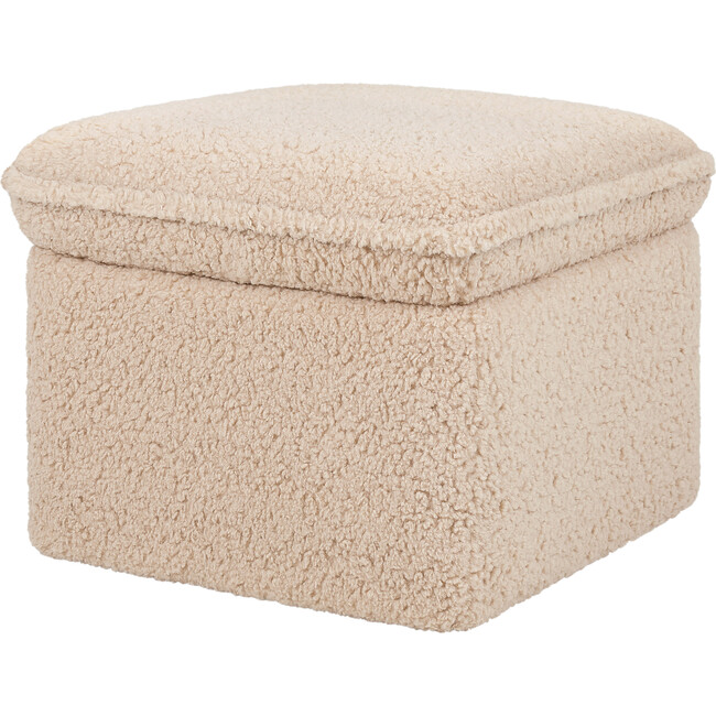 Cali Storage Shearling Ottoman, Chai