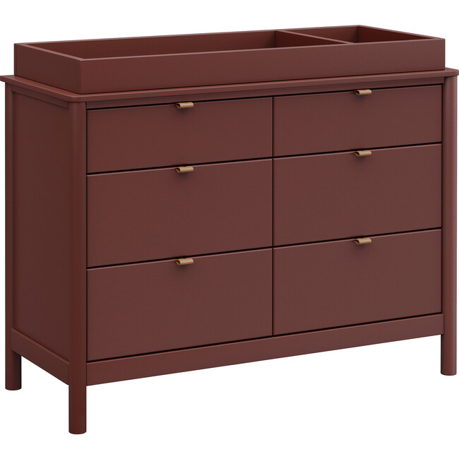 Bondi 6-Drawer Assembled Dresser, Crimson - Dressers - 3