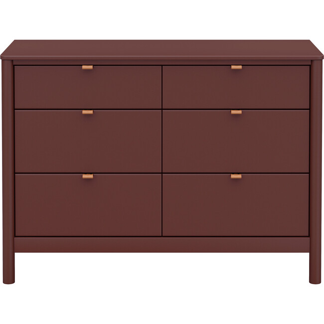 Bondi 6-Drawer Assembled Dresser, Crimson - Dressers - 4