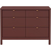 Bondi 6-Drawer Assembled Dresser, Crimson - Dressers - 4