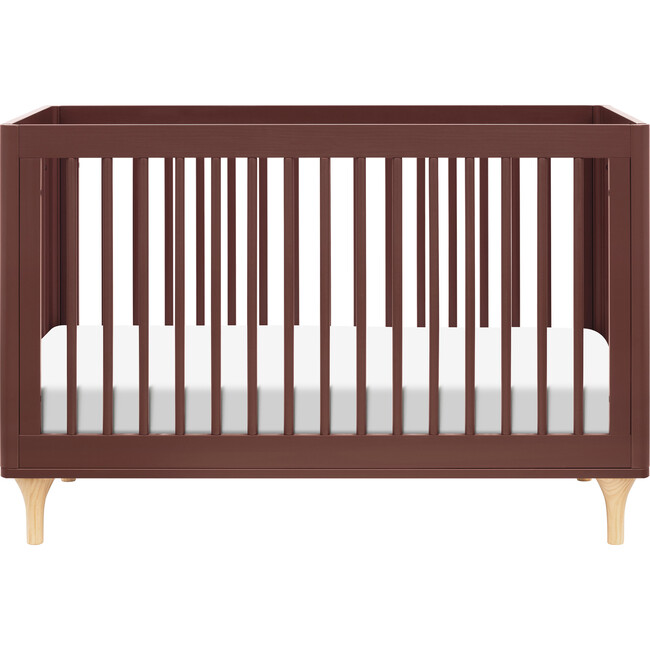 Lolly 3-In-1 Convertible Crib With Toddler Bed Conversion Kit, Crimson & Natural - Cribs - 3