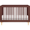 Lolly 3-In-1 Convertible Crib With Toddler Bed Conversion Kit, Crimson & Natural - Cribs - 3