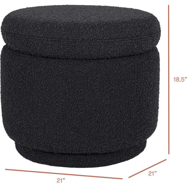 Enoki Storage Boucle Ottoman, Black - Ottomans - 8