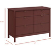 Bondi 6-Drawer Assembled Dresser, Crimson - Dressers - 7