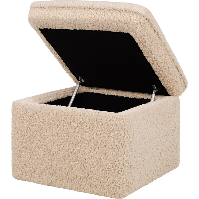 Cali Storage Shearling Ottoman, Chai - Ottomans - 4