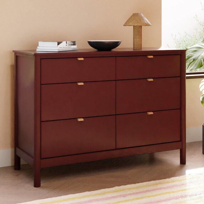 Bondi 6-Drawer Assembled Dresser, Crimson - Dressers - 8