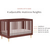 Lolly 3-In-1 Convertible Crib With Toddler Bed Conversion Kit, Crimson & Natural - Cribs - 6