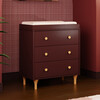 Lolly 3-Drawer Dresser With Removable Changing Tray, Crimson & Natural - Dressers - 8