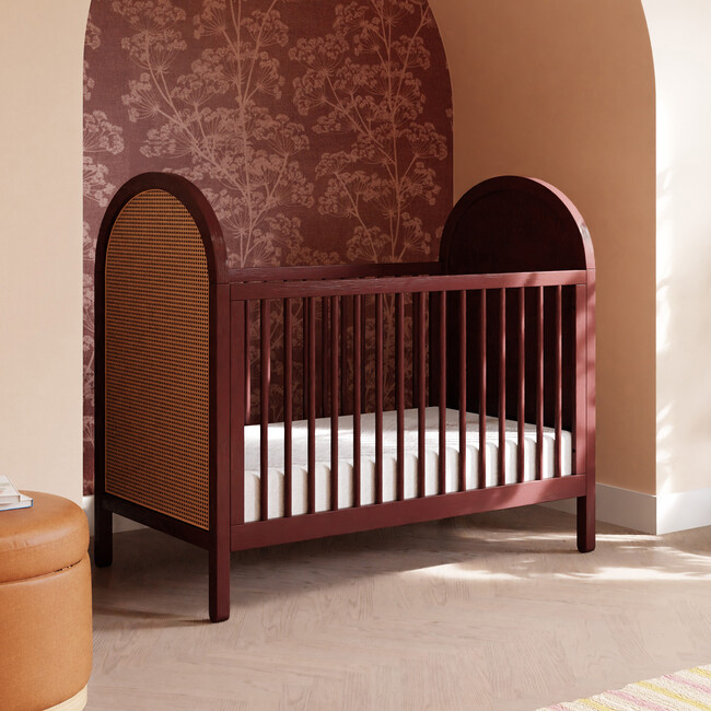 Bondi Cane 3-In-1 Convertible Crib, Crimson & Natural Cane - Cribs - 8