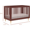 Lolly 3-In-1 Convertible Crib With Toddler Bed Conversion Kit, Crimson & Natural - Cribs - 8