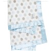 Luxe Dot Baby Blanket, Blue - Blankets - 1 - thumbnail