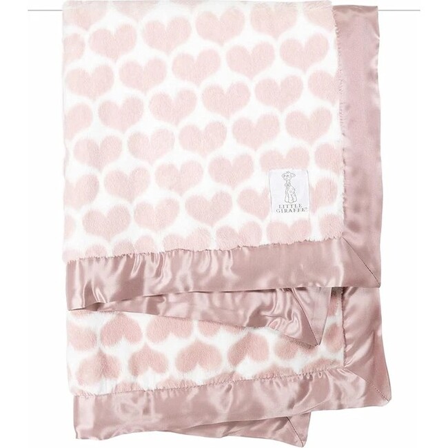 Luxe Heart Army Baby Blanket, Dusty Pink - Blankets - 1