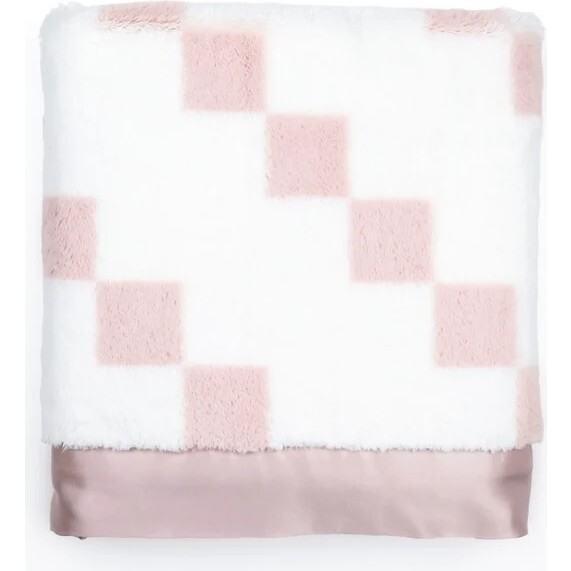 Luxe Stairway Baby Blanket, Dusty Pink