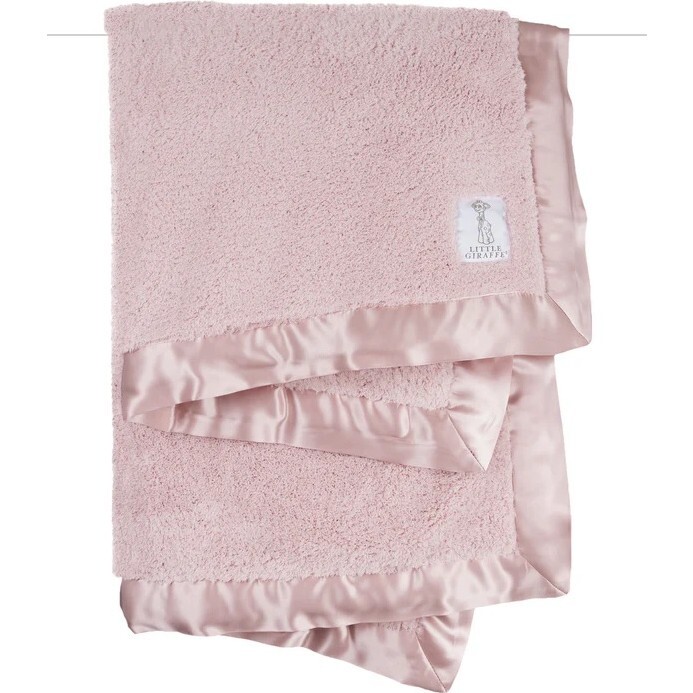Chenille Stroller Baby Blanket, Dusty Pink - Blankets - 1